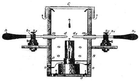 Tesla's spark apparatus in a flame