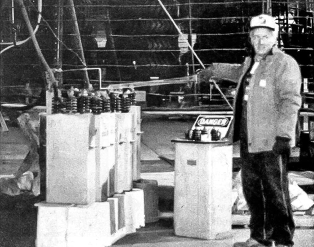 Robert Golka Discharging the Capacitors of His Large Tesla Coil.
