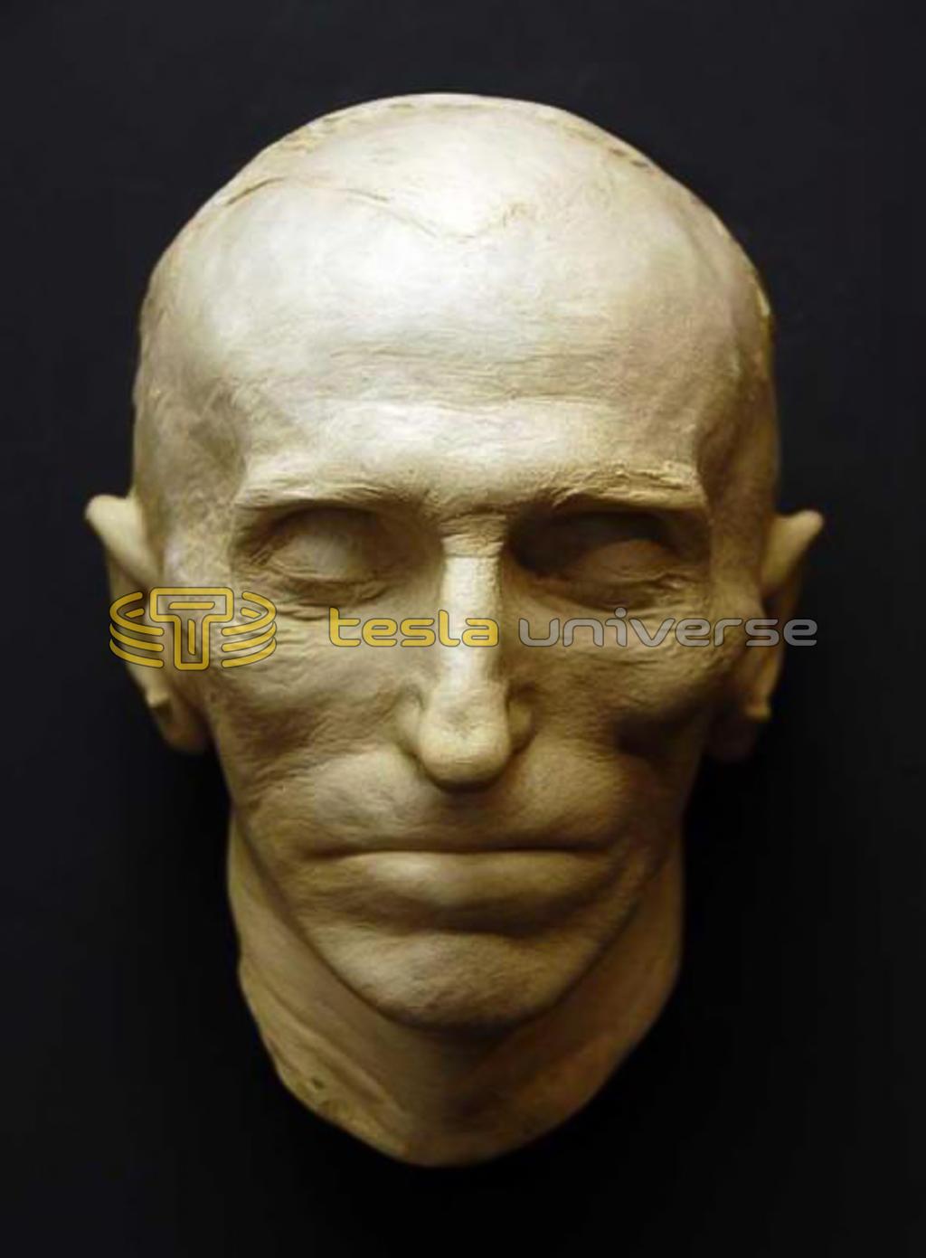 The Tesla death mask displayed in the Nikola Tesla Museum, Belgrade, Serbia