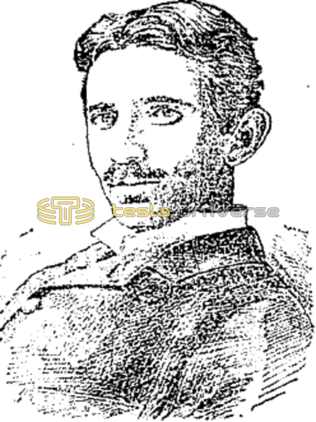 Crude sketch of Nikola Tesla