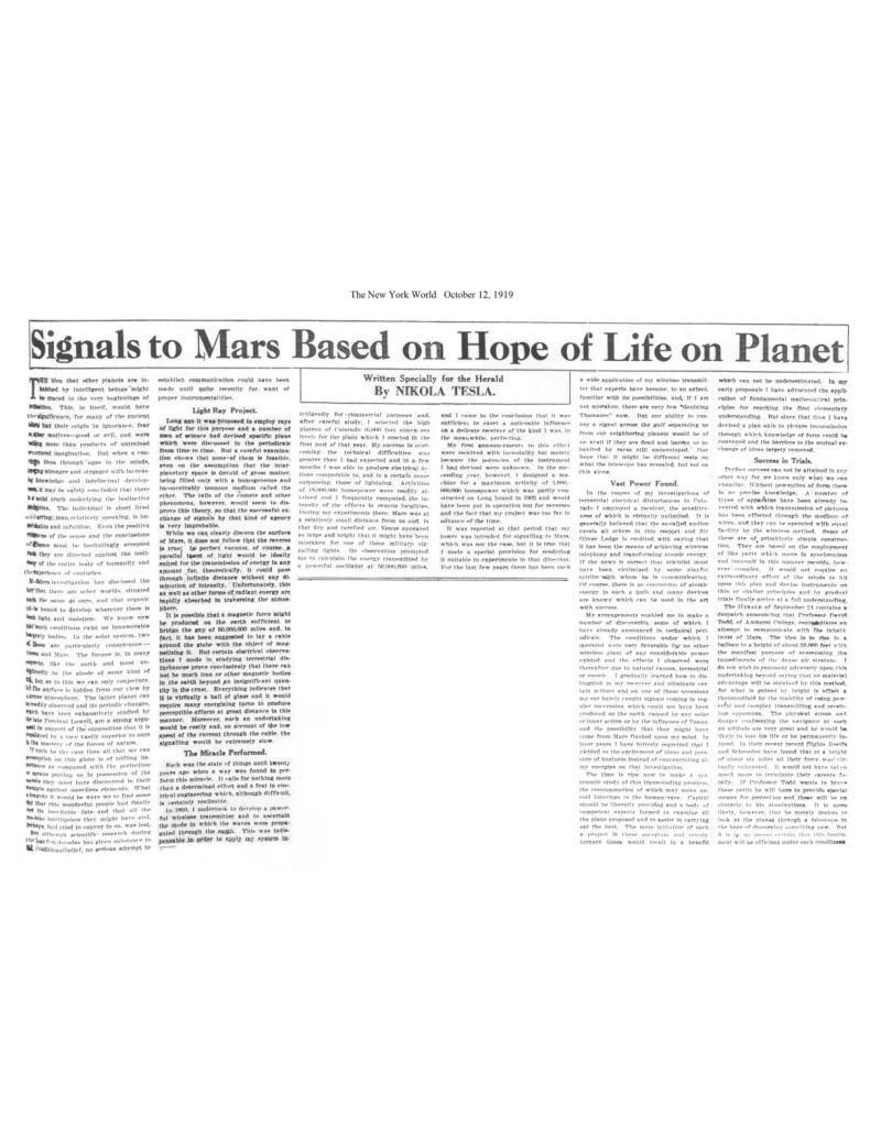 Preview of Signals to Mars Based on Hope of Life on Planet article