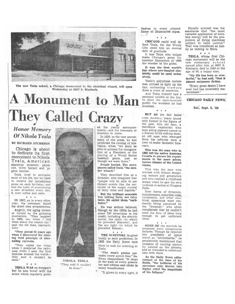 Preview of A Monument to Man They Called Crazy article