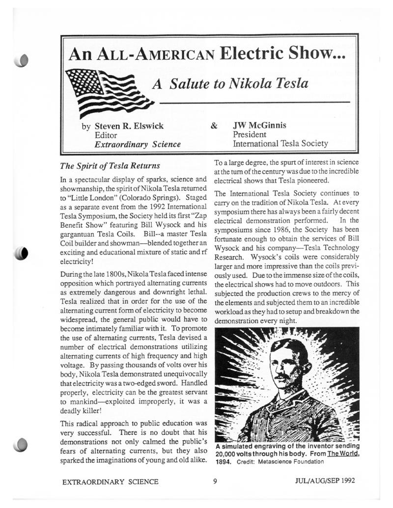 Preview of An All-American Electric Show: A Salute to Nikola Tesla article