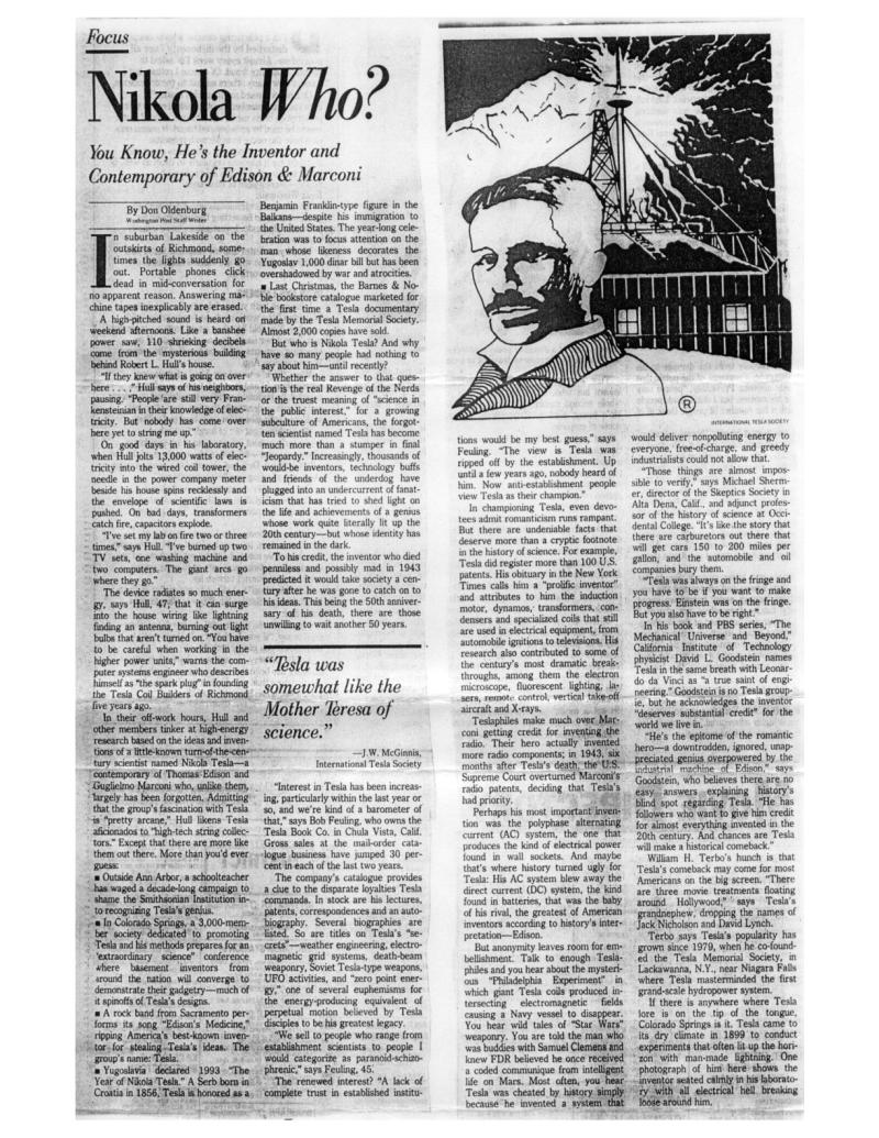 Preview of Nikola Who? article