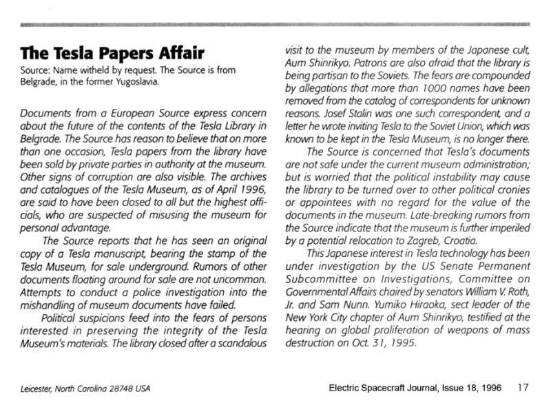 Preview of The Tesla Papers Affair article