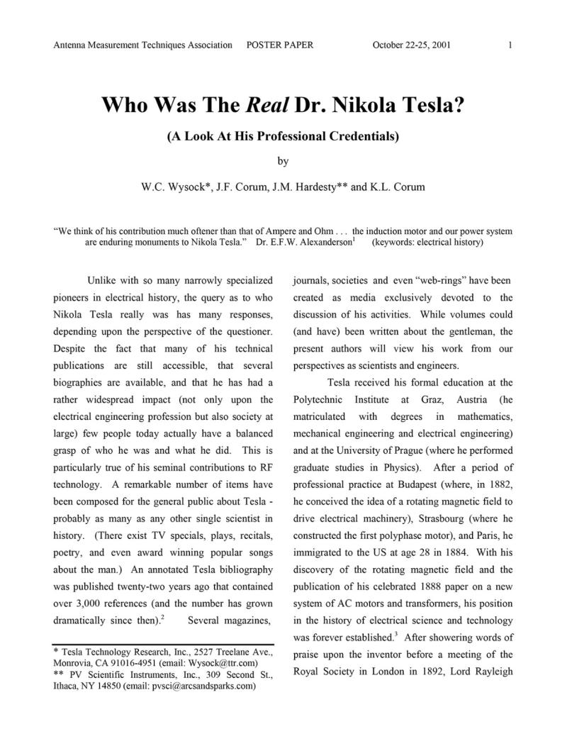 Preview of Who Was The Real Dr. Nikola Tesla? article