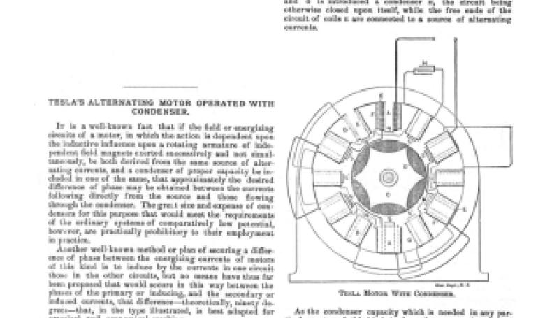 Preview of Tesla's Alternating Motor Operated with Condenser article