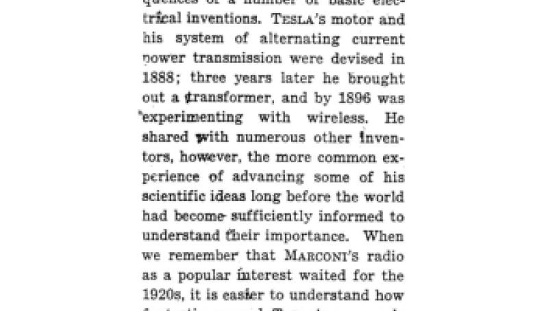 Preview of Nikola Tesla. article