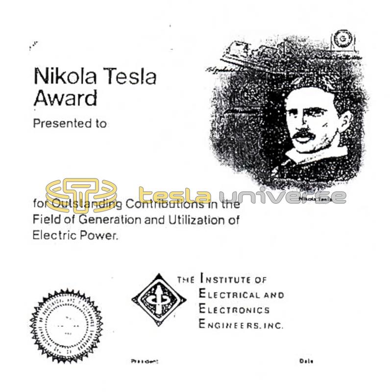 The IEEE Nikola Tesla Award