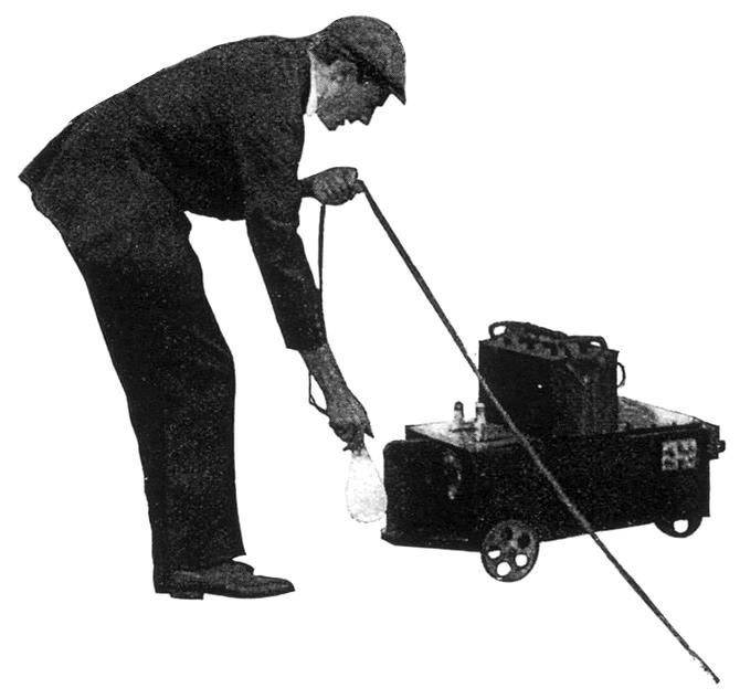 John Hays Hammond. Jr. operating his electric "dog"