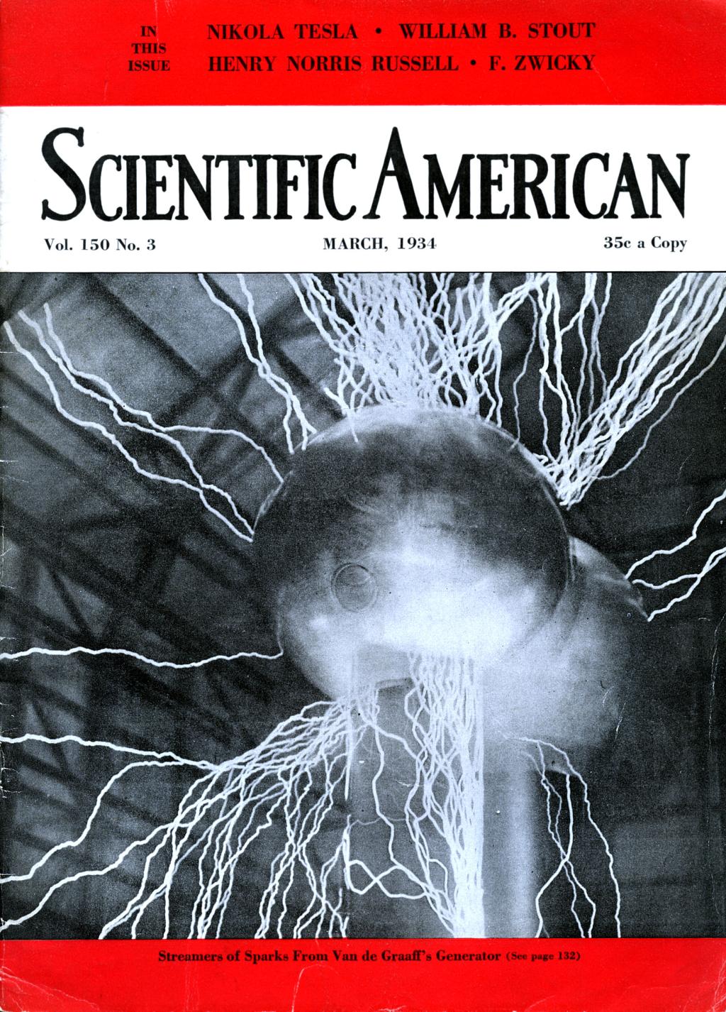 Scientific American cover (Possibilities of Electro-Static Generators)