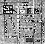 Nikola Tesla Corner location map.