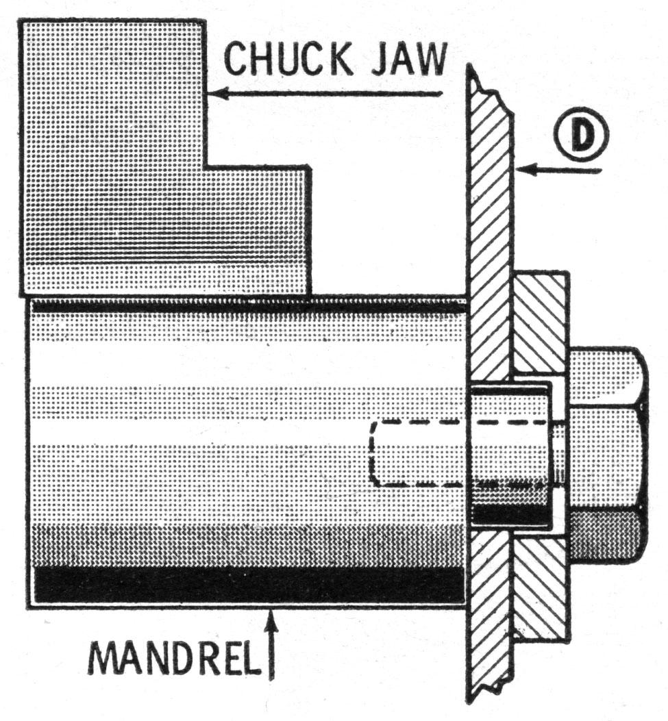 Tesla turbine construction - Chucking mandrel.