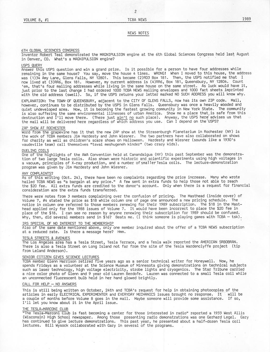 TCBA Volume 8 - Issue 1 - Page 2 of 18