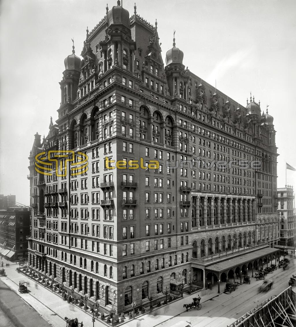 Waldorf-Astoria hotel in New York from around the time Tesla stayed there