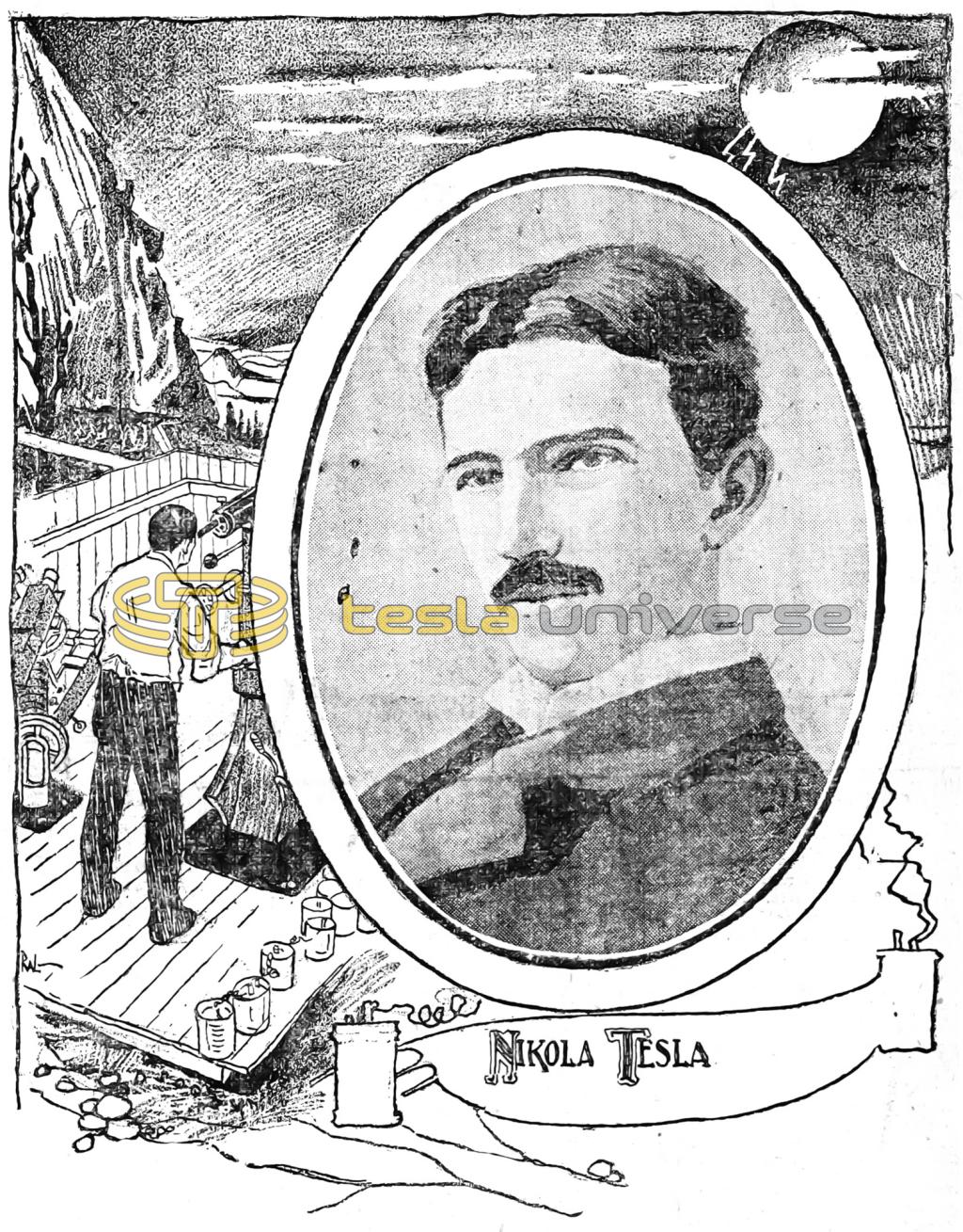 Illustration of Nikola Tesla from around the time of his Colorado Springs experiments