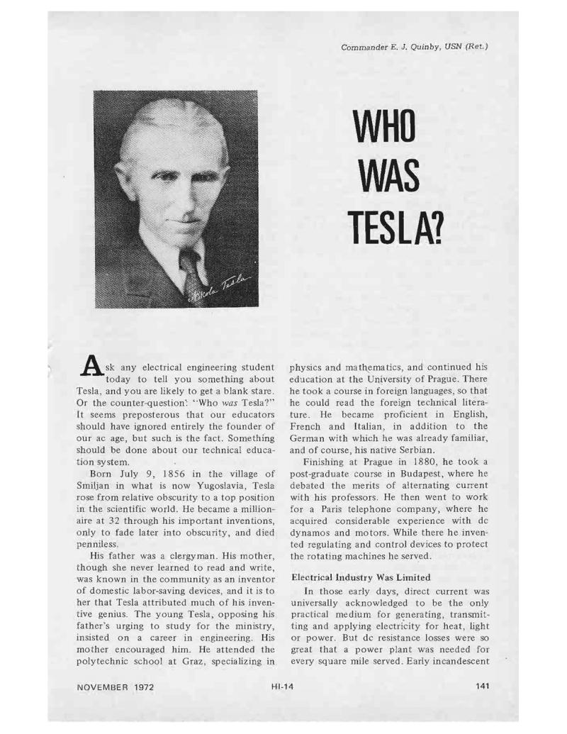 Preview of Who Was Tesla? article