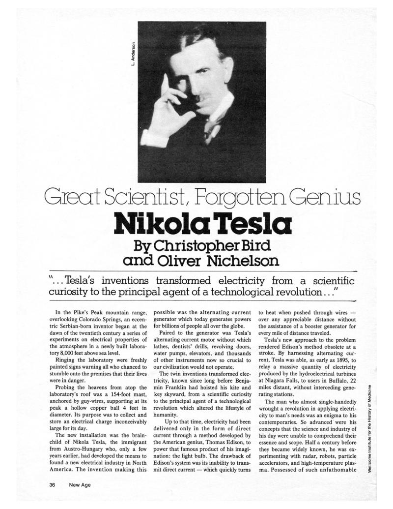 Preview of Nikola Tesla: Great Scientist, Forgotten Genius article