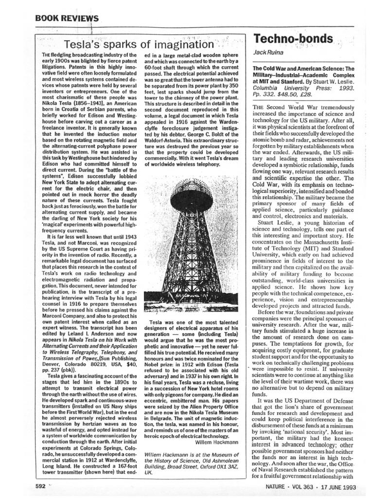 Preview of Nikola Tesla’s Sparks of Imagination article