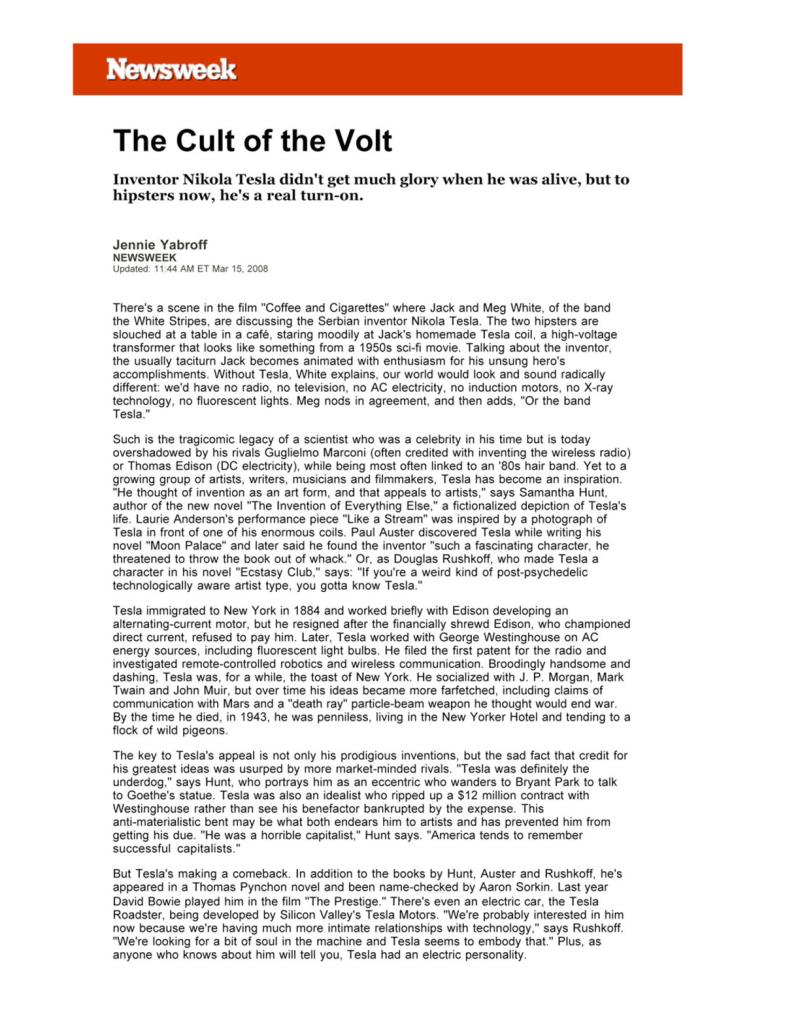 Preview of The Cult of the Volt article