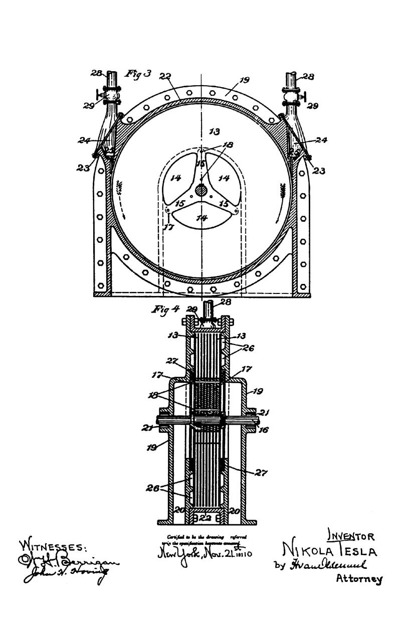Nikola Tesla Canadian Patent 135174 - Fluid Propulsion - Image 2