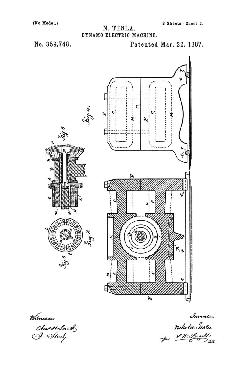 Nikola Tesla U.S. Patent 359,748 - Dynamo-Electric Machine - Image 2