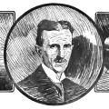 Sketch of Nikola Tesla from Westinghouse ad